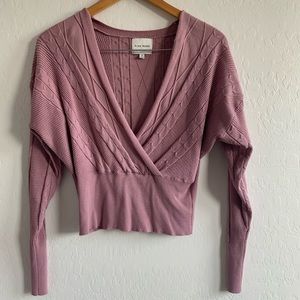 Pink Rose Low cut sweater shirt